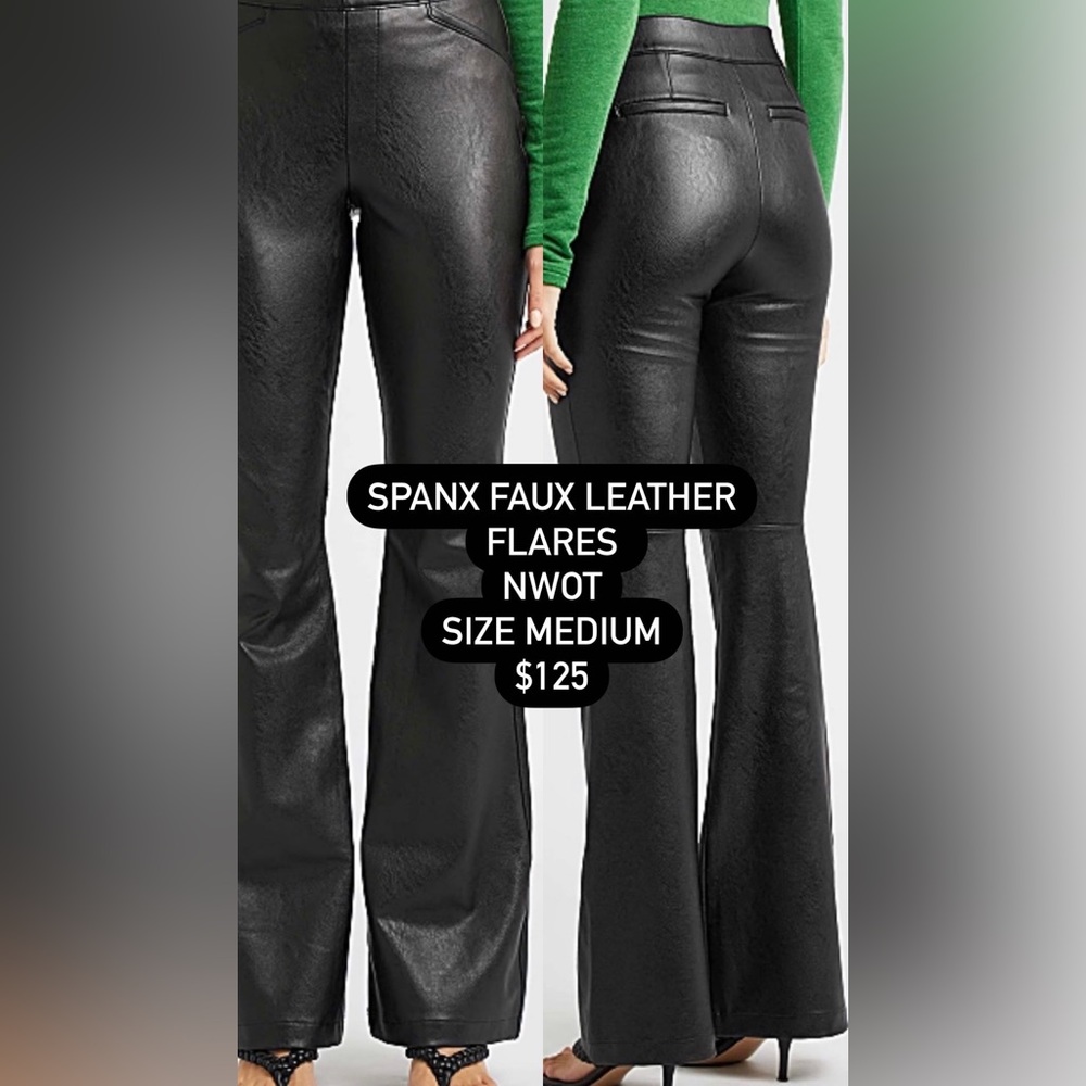Spanx Faux Leather Flare, Size Med NWOT